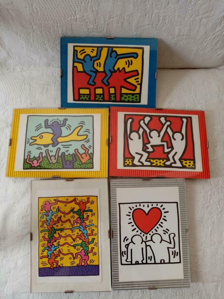 5 ansichtkaarten van de Keith Hering Stichting uit de jaren, Ophalen of Verzenden, 1980 tot heden, Ongelopen, Cultuur en Media