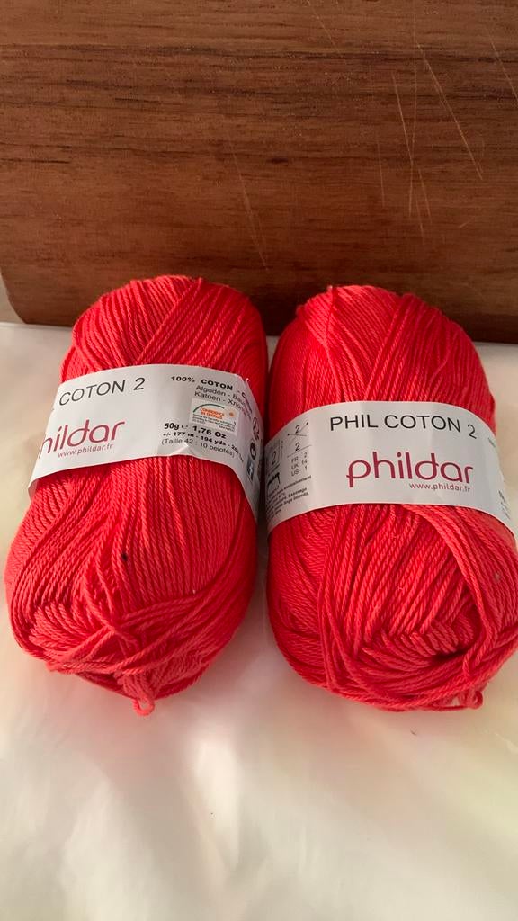 Breiwol haakwol 100% katoen 2 bollen van ieder 50 gr. 5€, Hobby en Vrije tijd, Ophalen, Nieuw