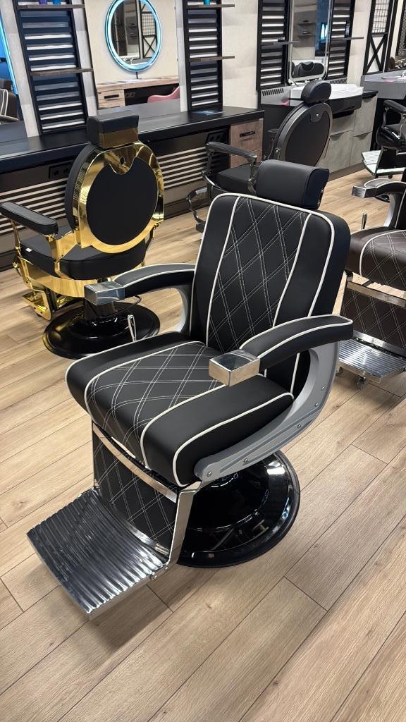 Herenstoel Bakla Barbierstoel baard trim knip barber stoel, Ophalen of Verzenden, Nieuw