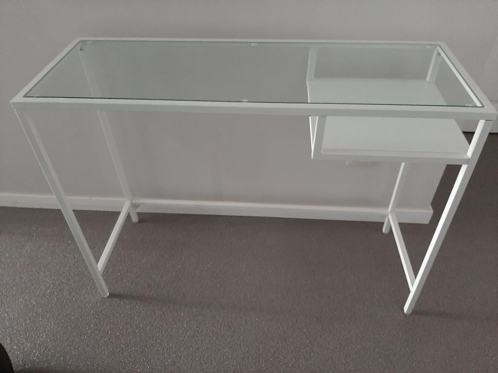 HALTAFEL WIT €25, Ophalen, 100 tot 150 cm, Zo goed als nieuw, Glas