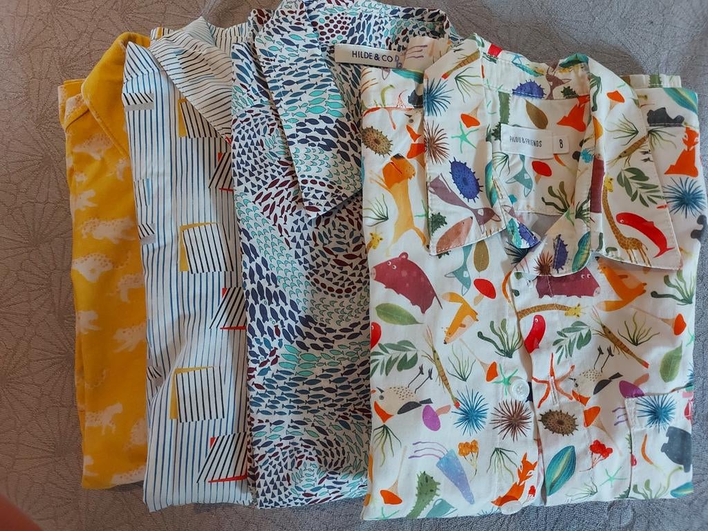 4 hemdjes korte mouwen: filou, fred&ginger, hilde&co 140, Kinderen en Baby's, Ophalen of Verzenden, Zo goed als nieuw