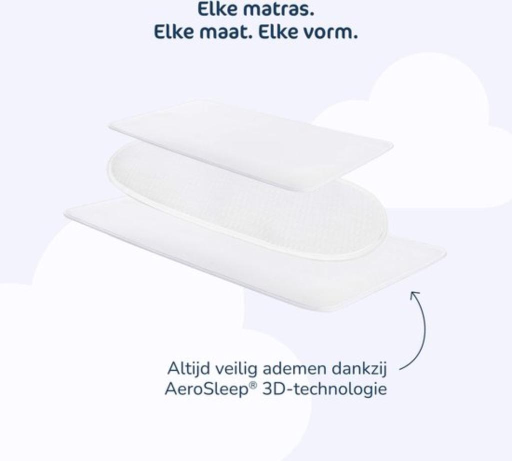 Matrasbeschermer met Aerosleep voor wiegje of bedje, Ophalen, Zo goed als nieuw, Wieg