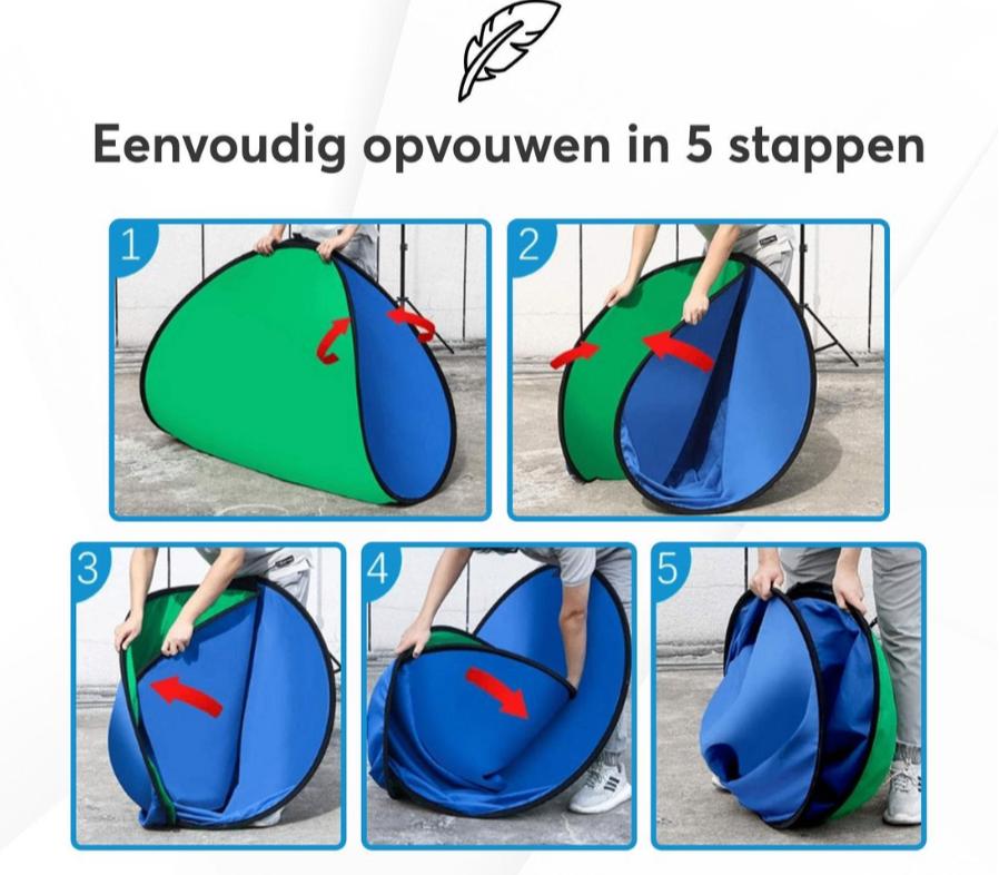 Opvouwbaar Green/blue screen, Audio, Tv en Foto, Ophalen, Zo goed als nieuw, Achtergrond