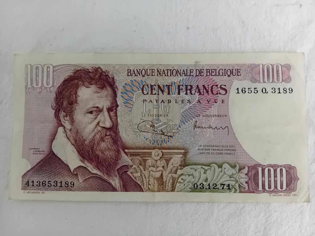 Billet 100 Francs Belgique 03.12.74, Enlèvement ou Envoi, Billets en vrac