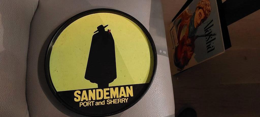Assiette en étain SANDEMAN au porto et au xérès, Collections, Enlèvement ou Envoi, Utilisé, Ustensile