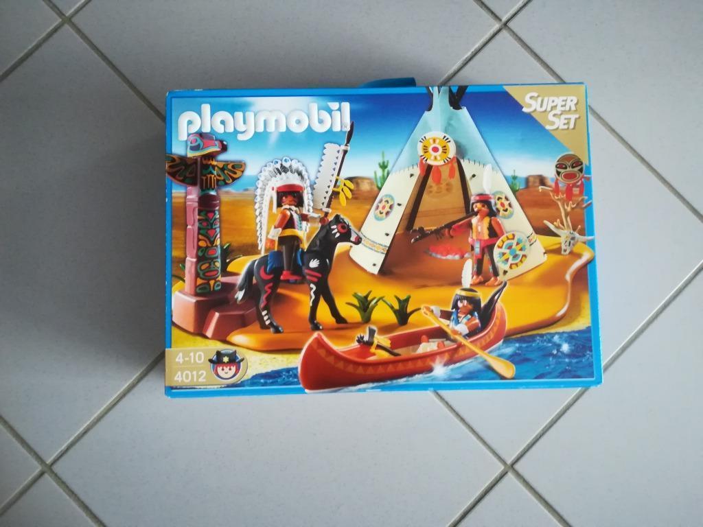 PLAYMOBIL REF. 4012 SUPERSET INDIANENSTAM, Enlèvement, Utilisé, Ensemble complet
