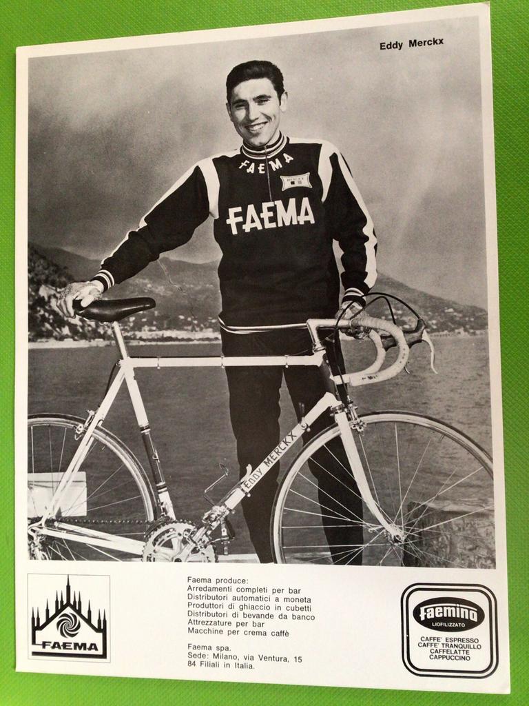 wielerkaart  team faema eddy merckx, Envoi, Comme neuf
