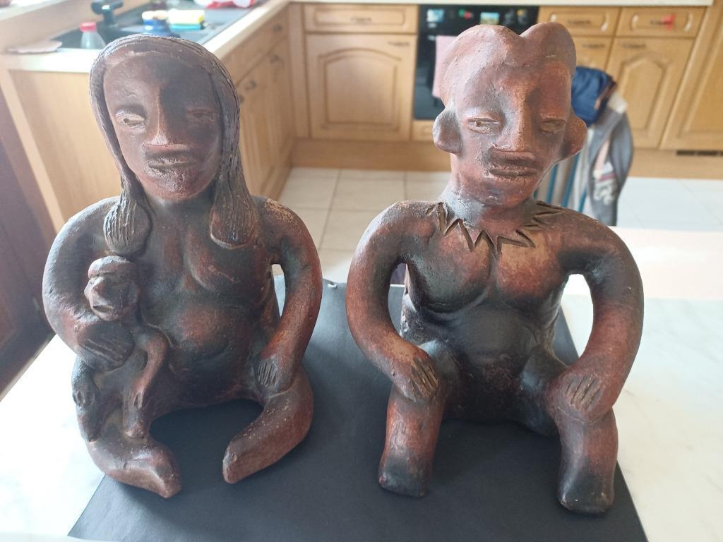 2 oude stenen beelden koppeltje heel mooi, Ophalen of Verzenden, Zo goed als nieuw, Mens
