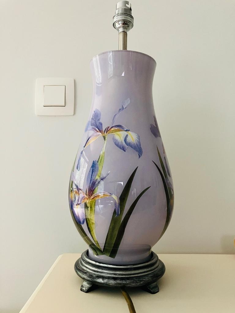 Tafellamp engelse stijl keramiek/glas, Enlèvement, Utilisé, Verre