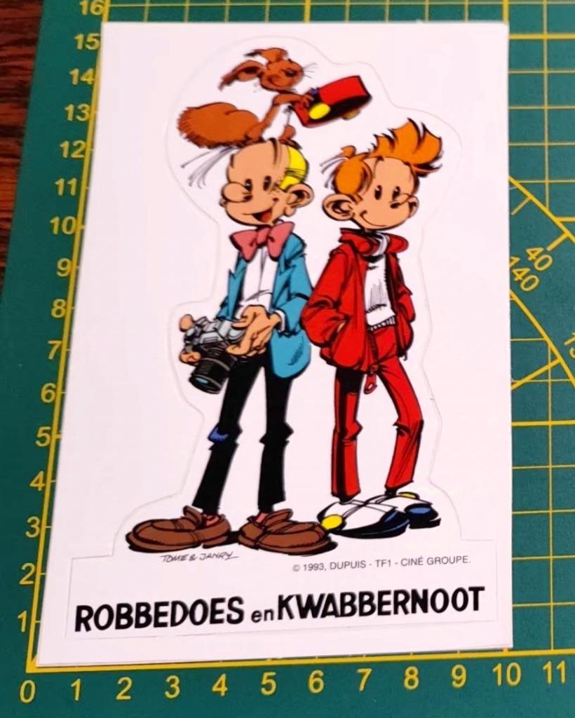 Sticker 1993 Dupuis Robbedoes en Kwabbernoot (Tome-Janry), Verzamelen, Ophalen of Verzenden