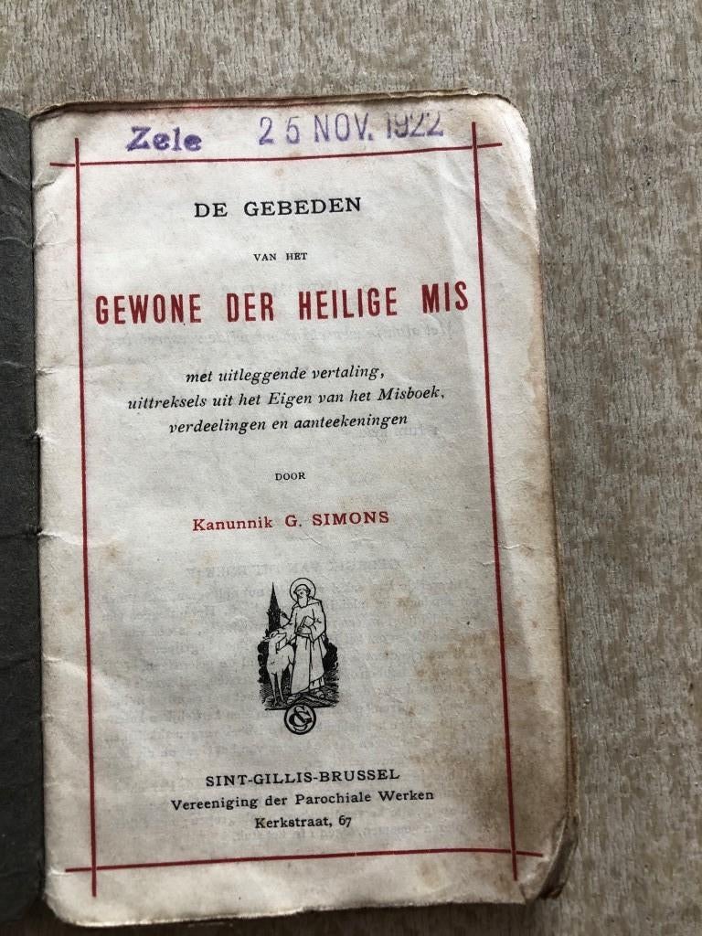 Gebeden van het gewone der Heilige mis - Kanunnik G. Simon, Verzamelen, Ophalen of Verzenden