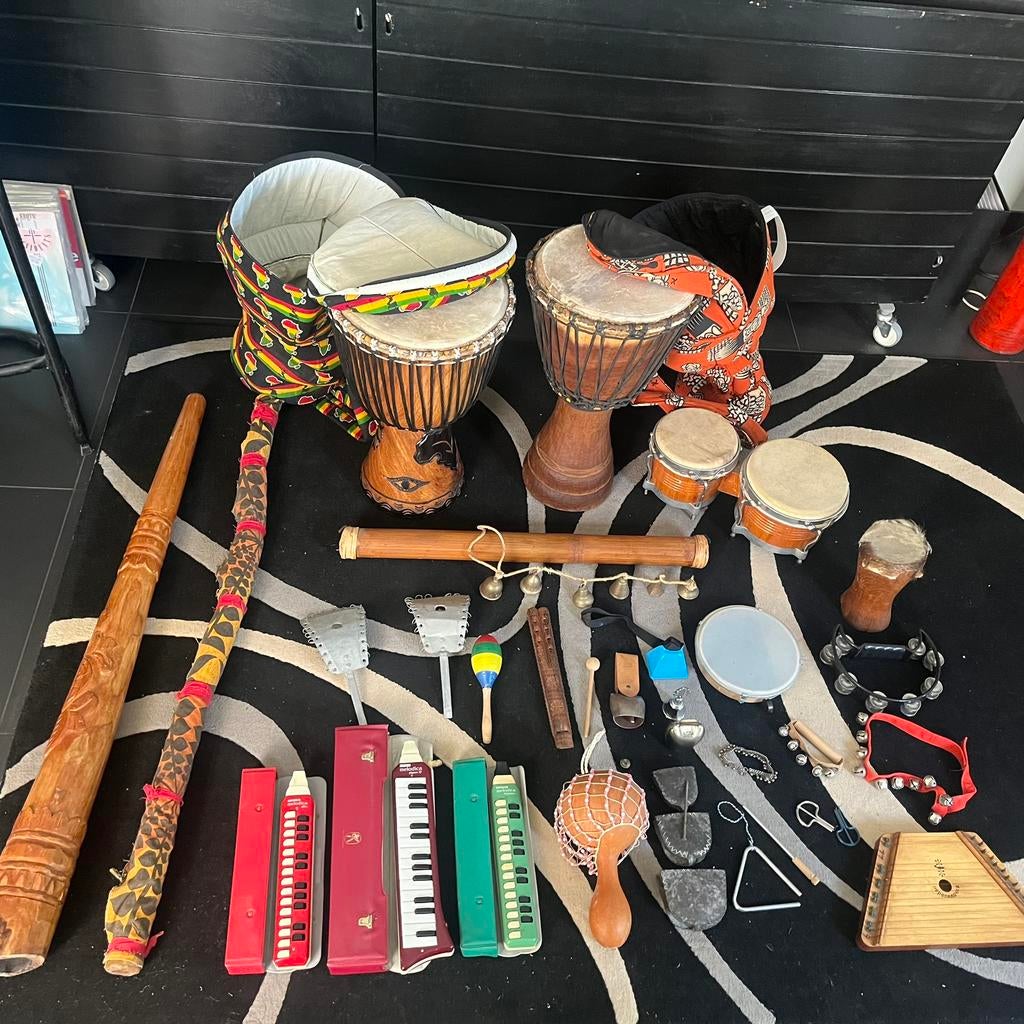 Heel veel percussie instrumenten (zie omschrijving), Musique & Instruments, Enlèvement ou Envoi, Comme neuf