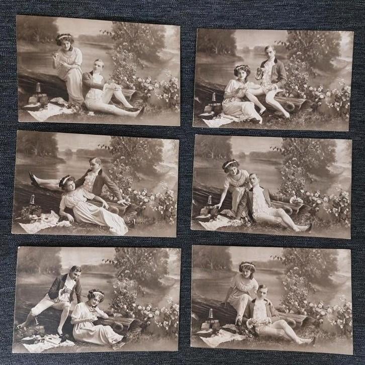 6 oude fantasiekaarten, Verzamelen, Ophalen of Verzenden