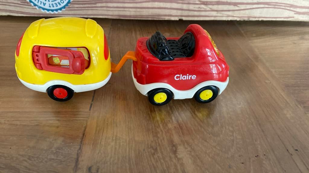 Vtech auto Claire met caravan aanhanger. Info mijzelf zak20, Enlèvement, Comme neuf