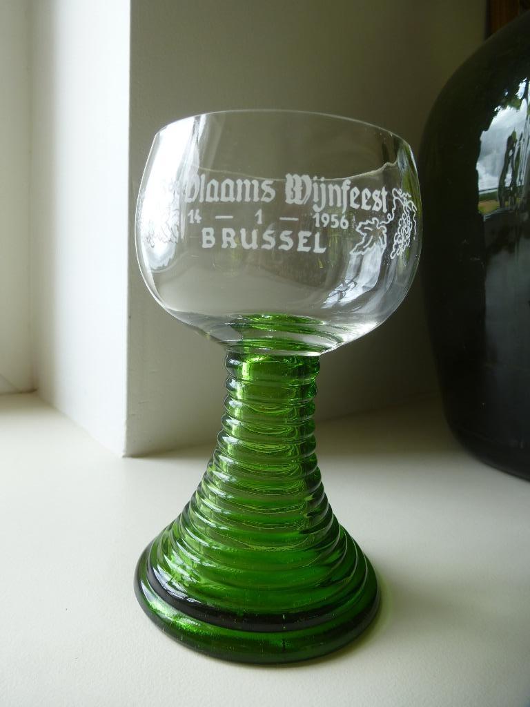 ROEMER  WIJNGLAS 3DE VLAAMS WIJNFEEST 4-1-1956, Antiek en Kunst, Ophalen of Verzenden