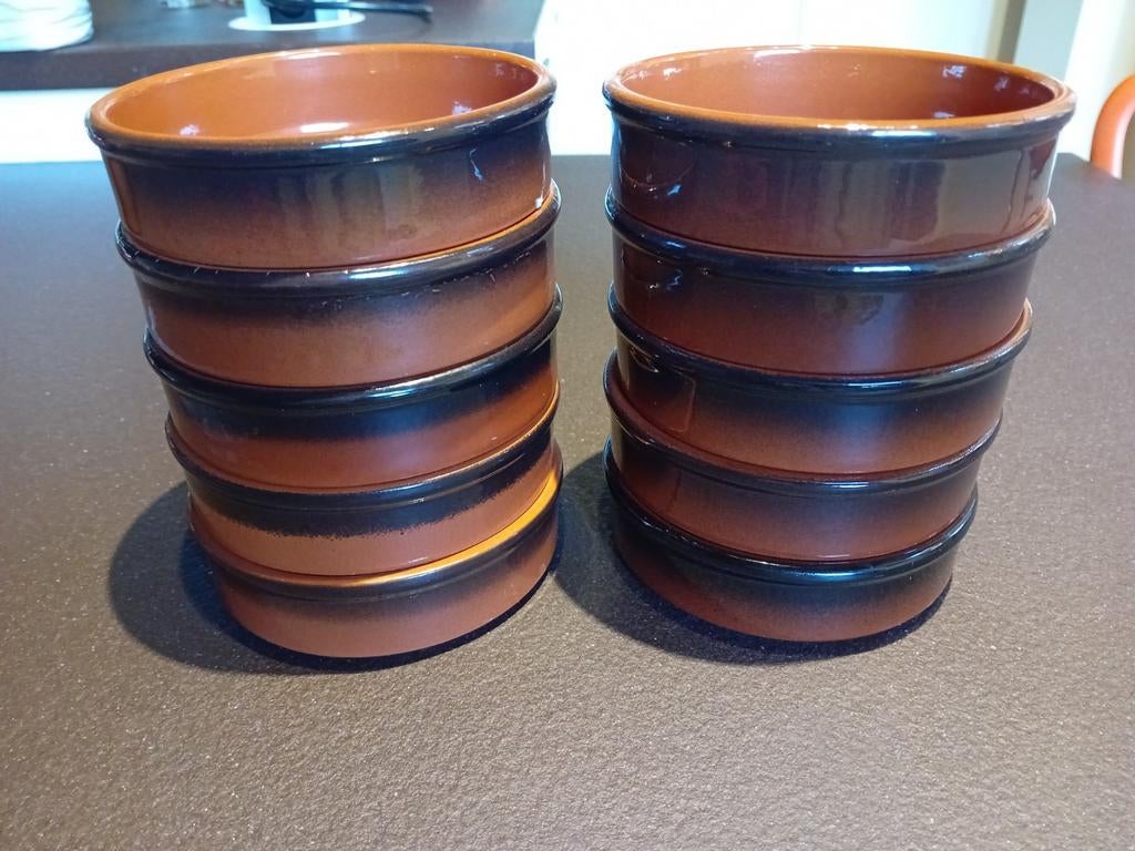 10 ramequins crème brûlée 11cm sur 3cm, Enlèvement, Comme neuf