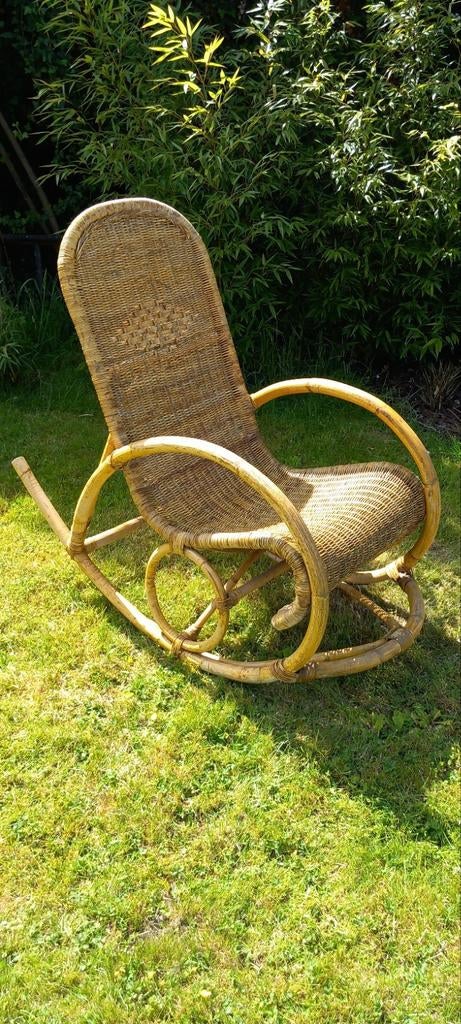 Rocking-chair en rotin, Maison & Meubles, Enlèvement, Utilisé