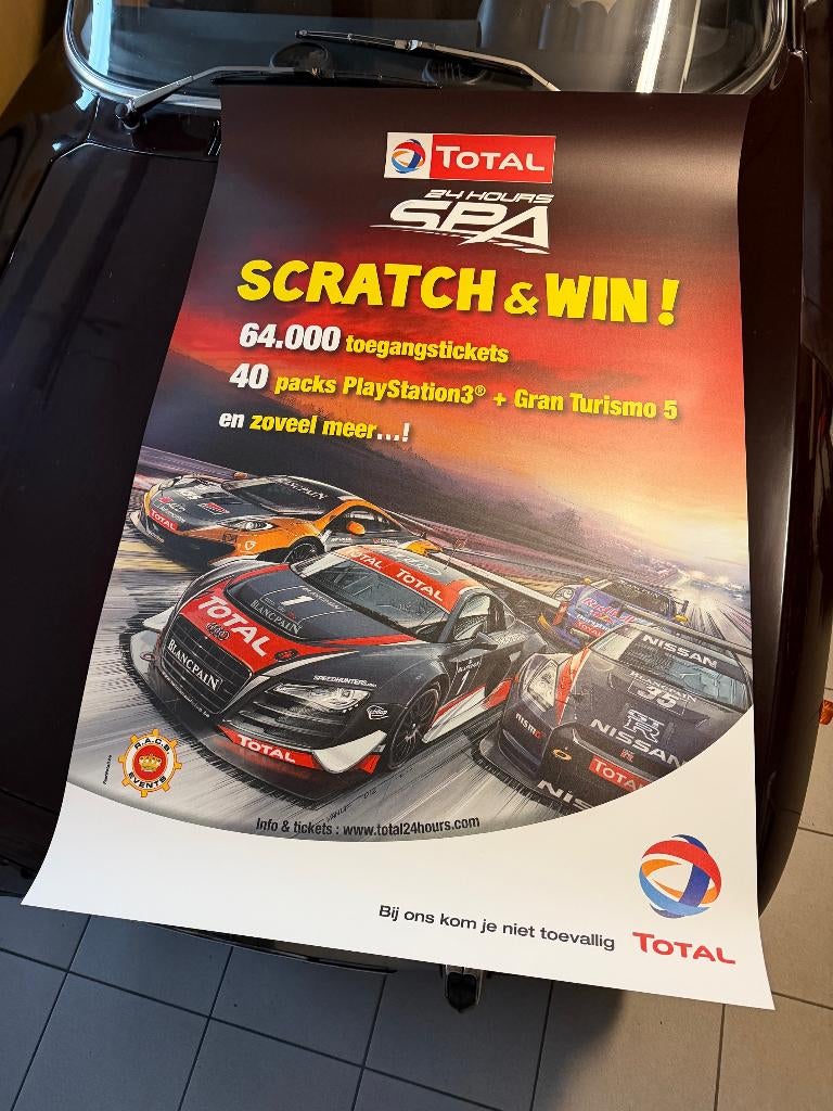 grote poster 24 uren Spa 2012, Verzamelen, Ophalen of Verzenden, Zo goed als nieuw, Auto's