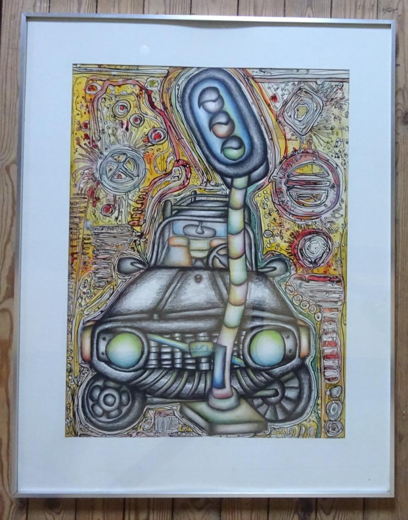 KoBass, Koen Bassez, GT, 73 x 55 cm, Stoplicht '79, Antiquités & Art, Art | Peinture | Moderne, Enlèvement
