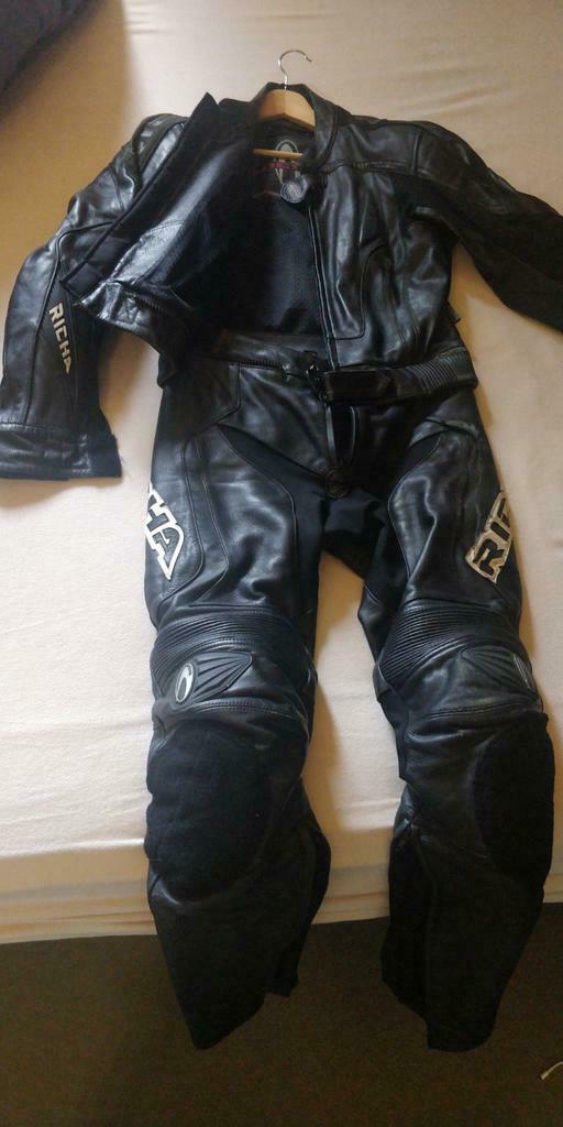 Motorpak leder Richa zwart 2-delig maat 50, Combipak, Dames, Ophalen of Verzenden, Richa