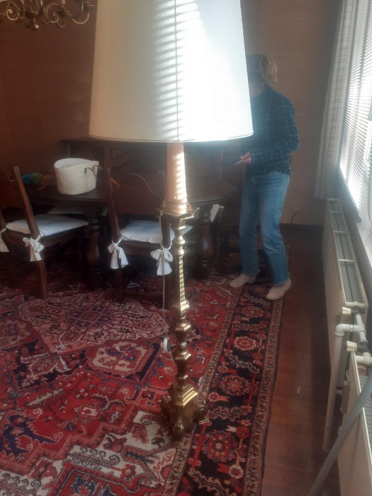 Koperen vloerlamp, Huis en Inrichting, Ophalen, Zo goed als nieuw, Metaal, 100 tot 150 cm