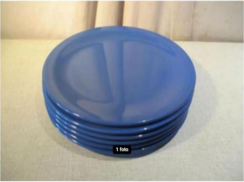 6 magnifiques assiettes bleues en céramique très grandes - 3, Enlèvement ou Envoi, Comme neuf, Céramique, Assiettes(s)