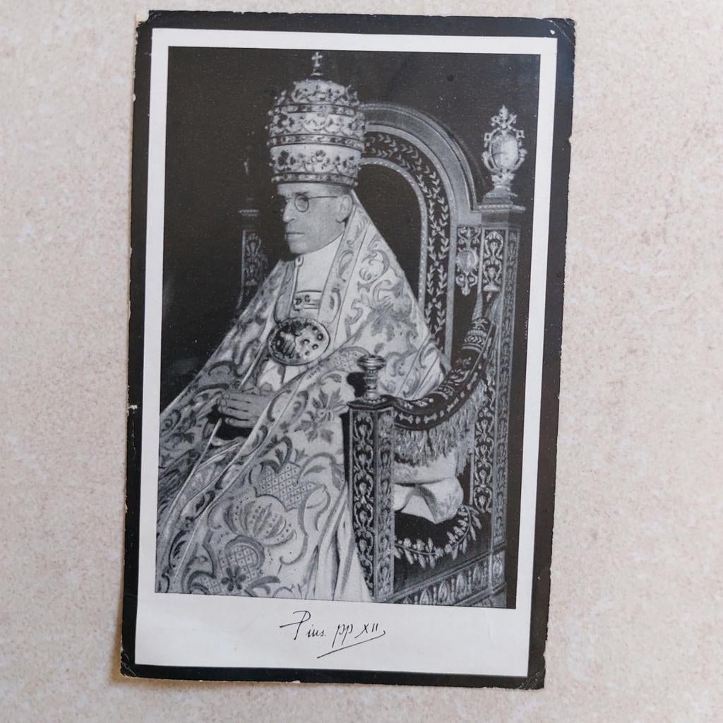 Bidprentje Paus Pius XII, Verzamelen, Bidprentjes en Rouwkaarten, Ophalen of Verzenden, Bidprentje