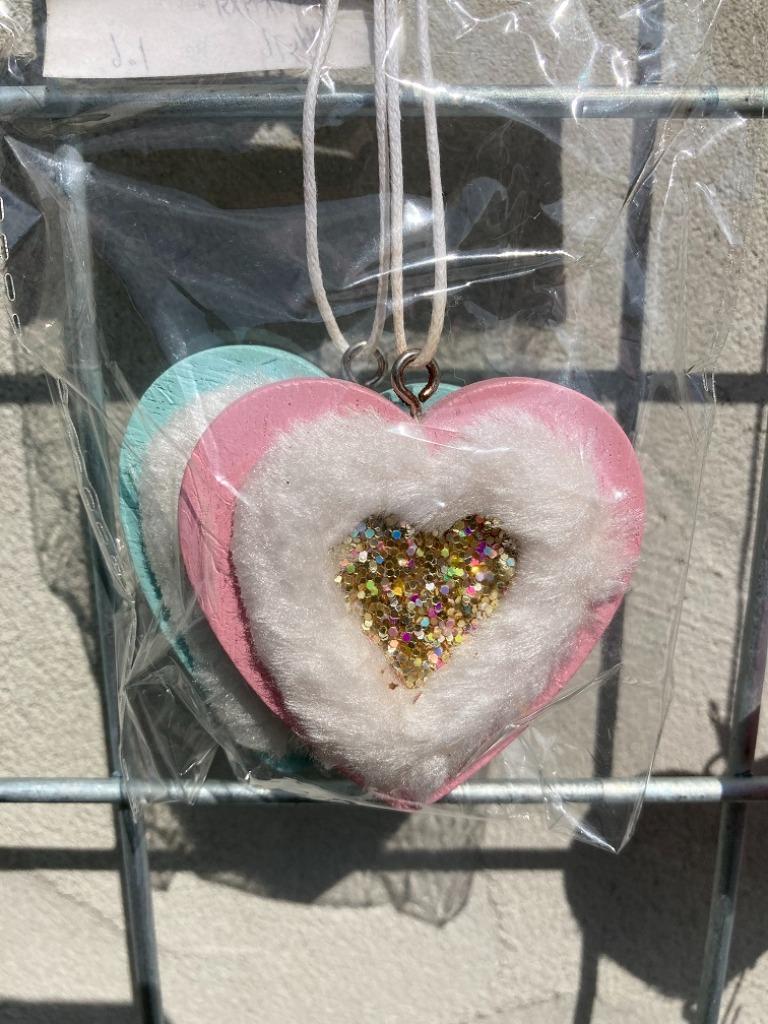HOUT DECO HANGER NR 51 ROZE-BLAUW HART met glitters en pluch, Ophalen of Verzenden, Nieuw