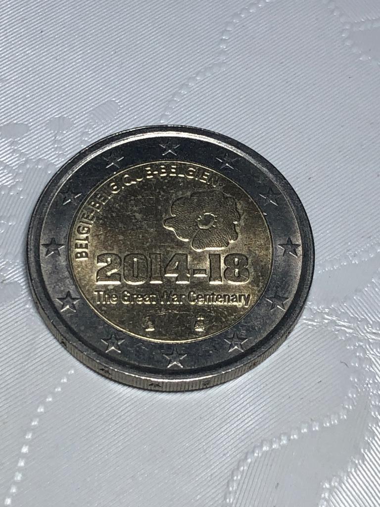Gebruikte Belgische herdenkingsmunt van 2 euro 2014 in goede, Postzegels en Munten, Munten | Europa | Euromunten, Ophalen of Verzenden