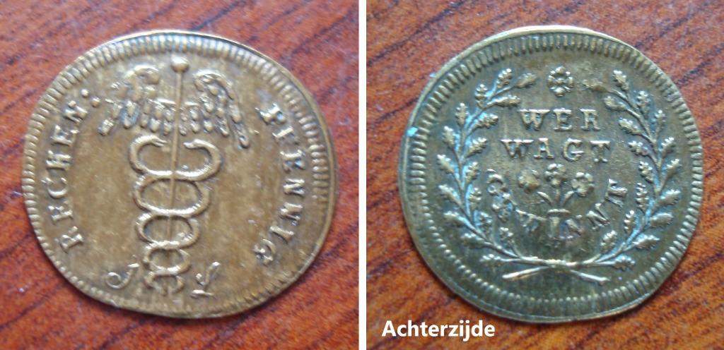 Duitse Nurenbergse rekenpenning Wer Wagt Gewinnt, Verzenden, Brons