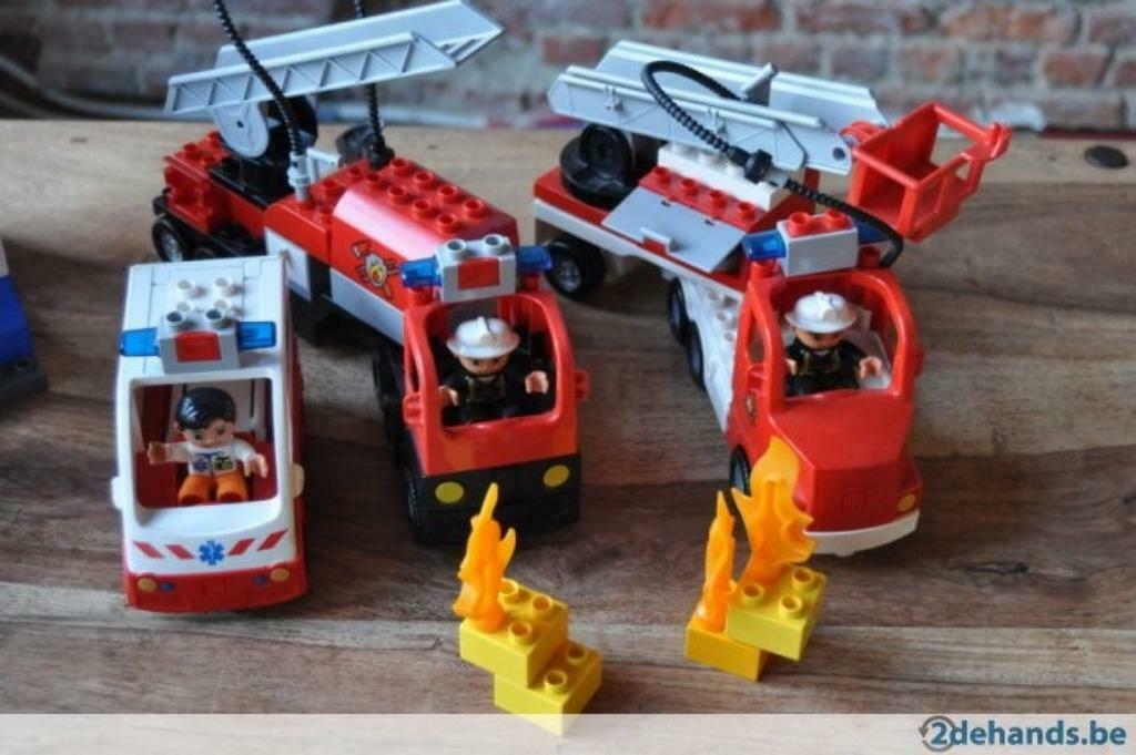 Eindeloos plezier duplo vliegtuig ziekenwagen bus brandweer, Ophalen of Verzenden, Gebruikt, Complete set, Duplo