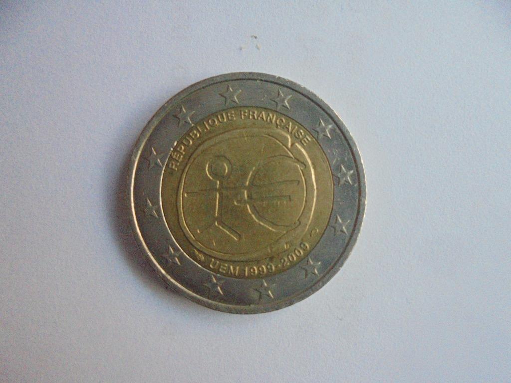 2 euro "REPUBLIQUE FRANCAISE" UEM 1999/2009, Postzegels en Munten, Ophalen of Verzenden, Frankrijk, 2 euro, Losse munt