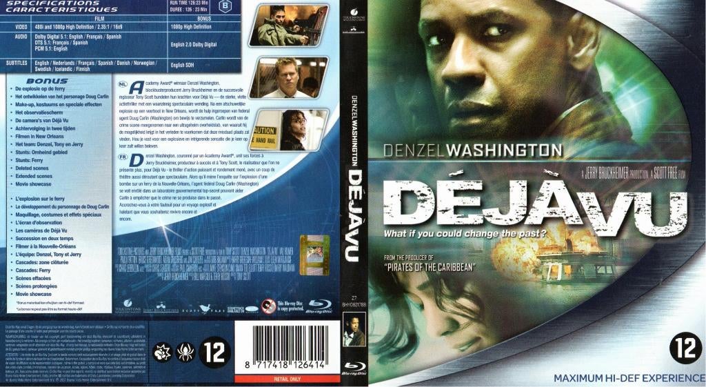 deja vu (blu-ray) neuf, CD & DVD, Blu-ray, Comme neuf, Science-Fiction et Fantasy, Enlèvement ou Envoi