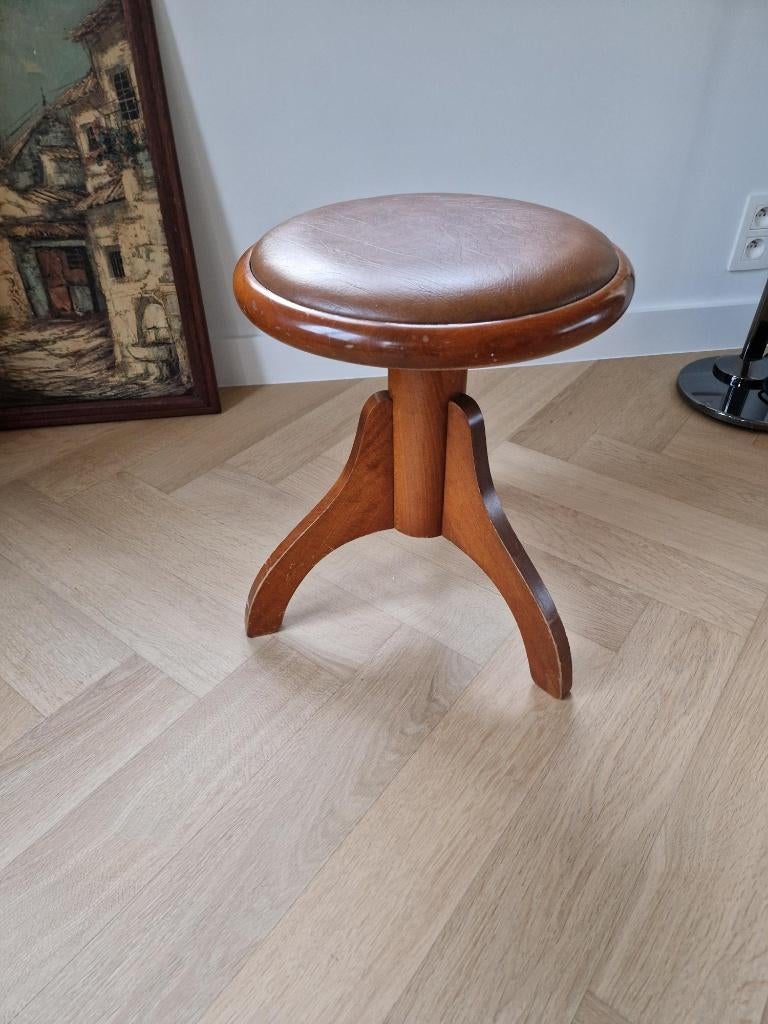 Vintage piano stoel, Huis en Inrichting, Krukjes, Gebruikt, Ophalen