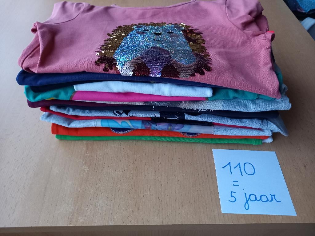 Nieuwstaat pakket longsleeves maat 110  meisje, Kinderen en Baby's, Ophalen of Verzenden, Zo goed als nieuw, Maat 110