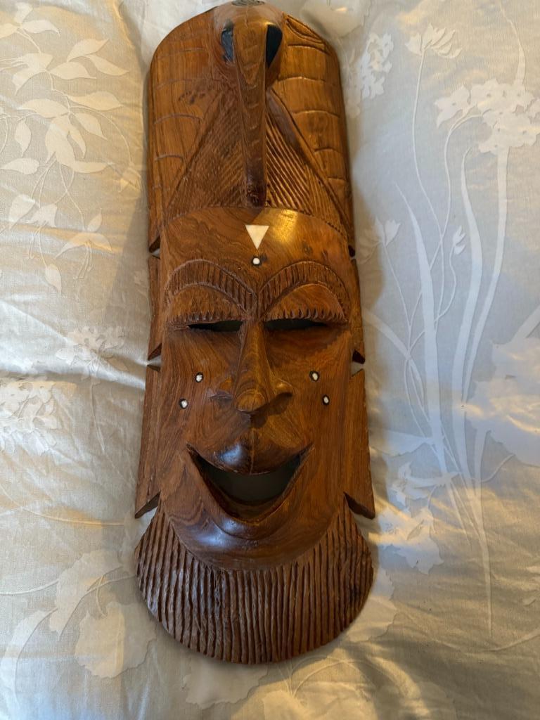 Afrikaans decoratief gesneden houten masker, Ophalen, Nieuw