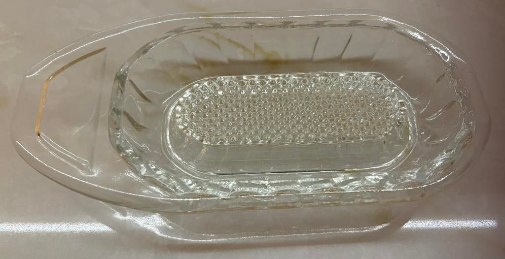 Glazen vintage keukenhulpje - rasp komkommer/knoflook, Antiek en Kunst, Ophalen