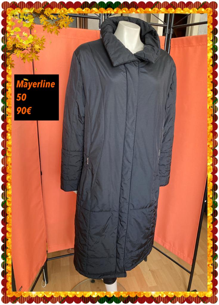Quilted jas dames 50. Mayerline, Ophalen of Verzenden, Zo goed als nieuw, Maat 46/48 (XL) of groter, Zwart