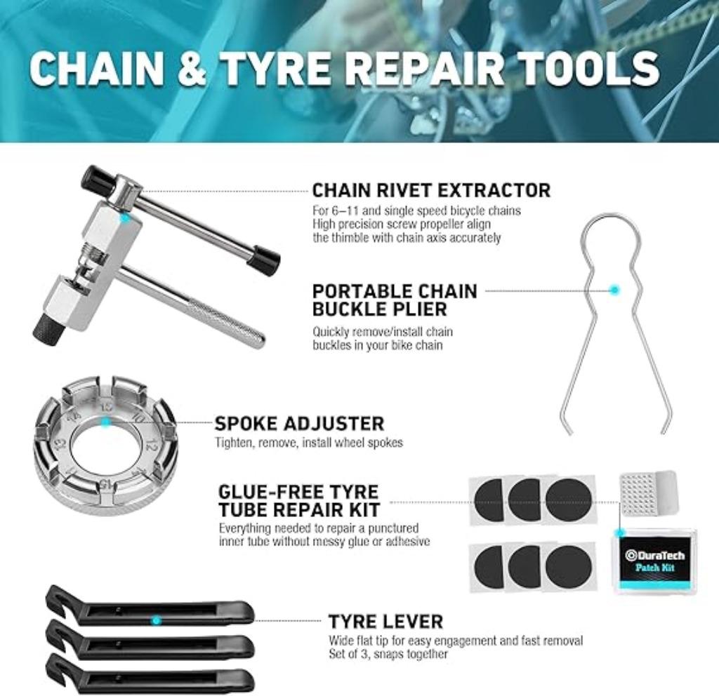 Kit de réparation de vélo DURATECH LIVRAISON RAPIDE ET GRATU, Envoi, Neuf