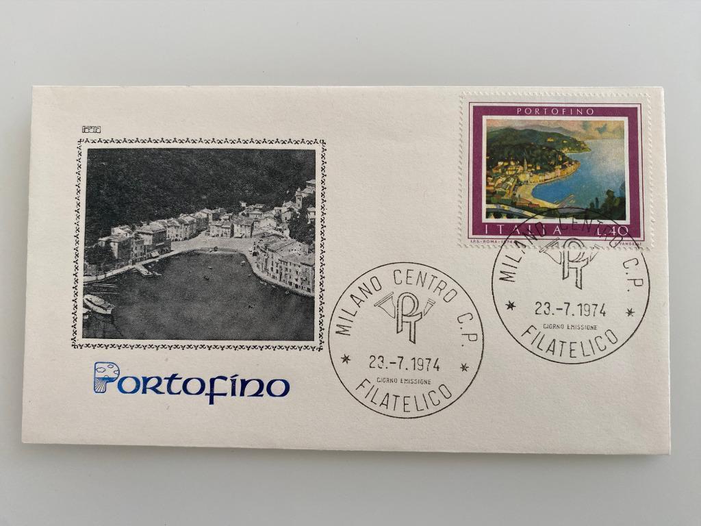 Timbre Enveloppe Premier Jour Italie Portofino 1974, Enlèvement ou Envoi, Affranchi