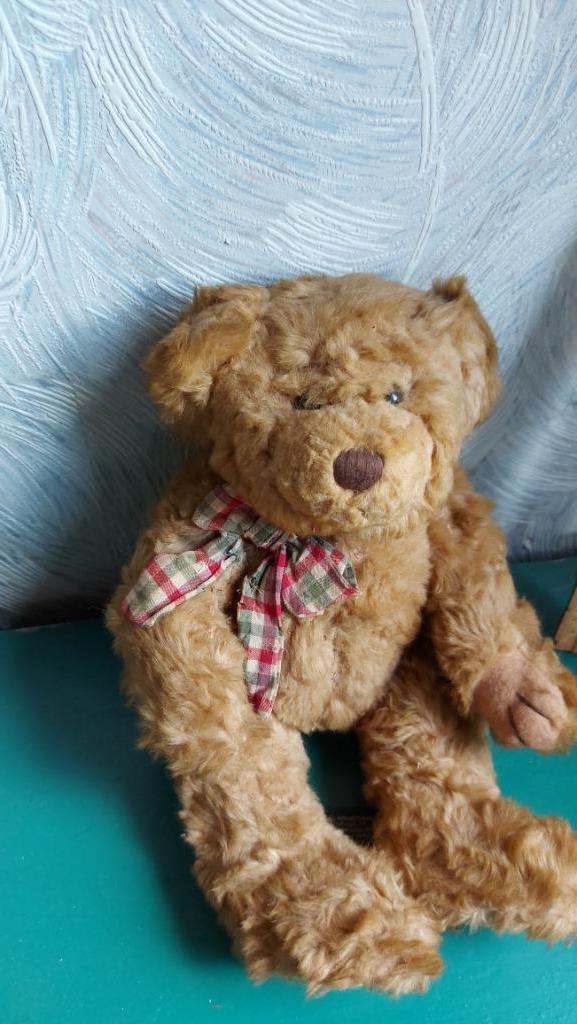 Ours en peluche RUSS BERRIE BROWNING, Collections, Enlèvement ou Envoi, Utilisé, Ours en tissus, Autres marques