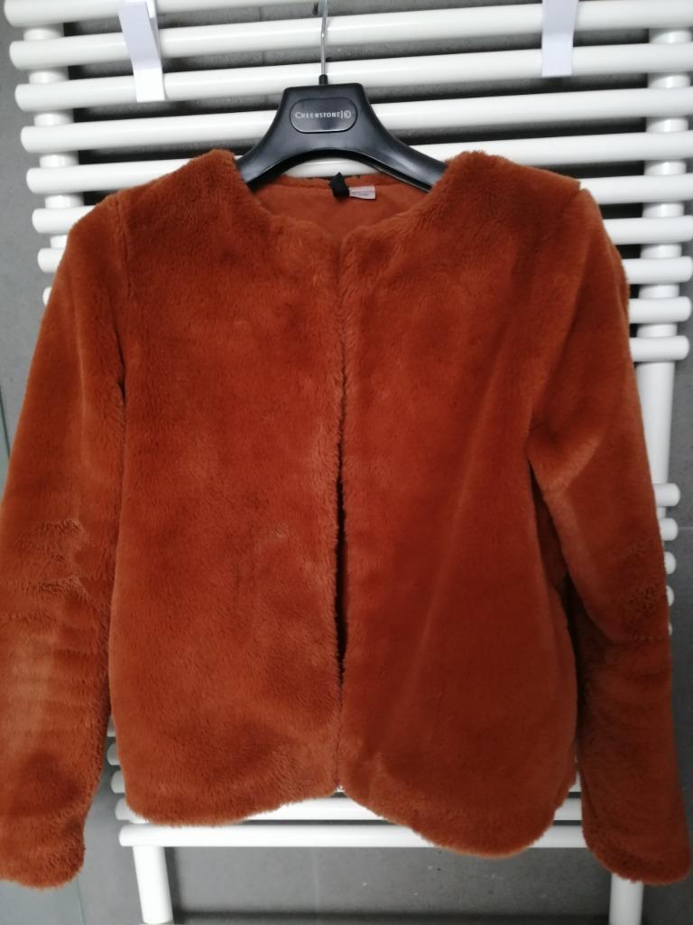 vestje in velours faux fur  maat S divided  roest kleur, Ophalen of Verzenden, Zo goed als nieuw, Maat 36 (S), Jasje