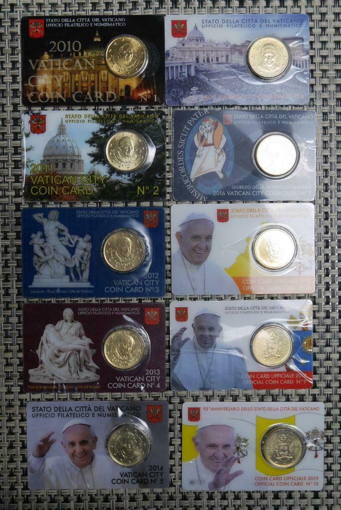 50 cent Vaticaan Coincard 2010-2021, Ophalen of Verzenden, Vaticaanstad, 50 cent, Setje