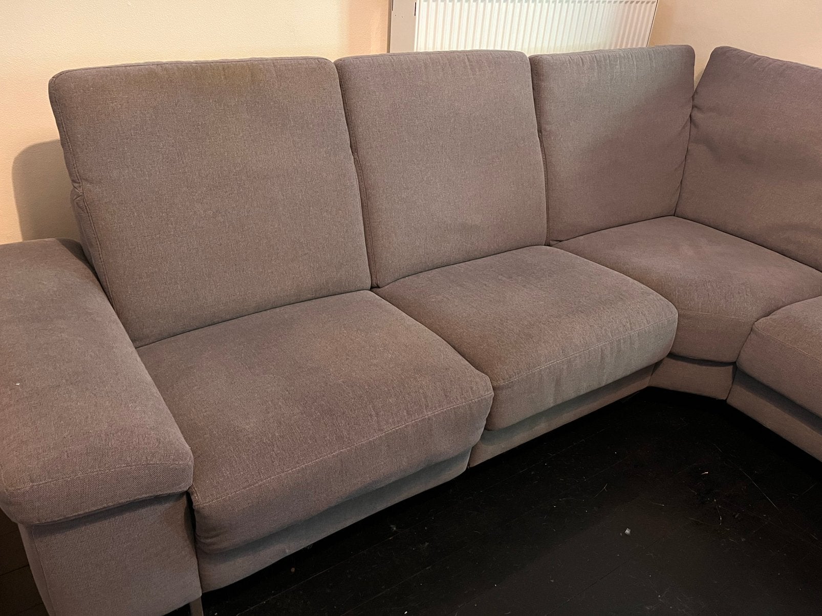 Grijze zetel met relax, Enlèvement, Utilisé