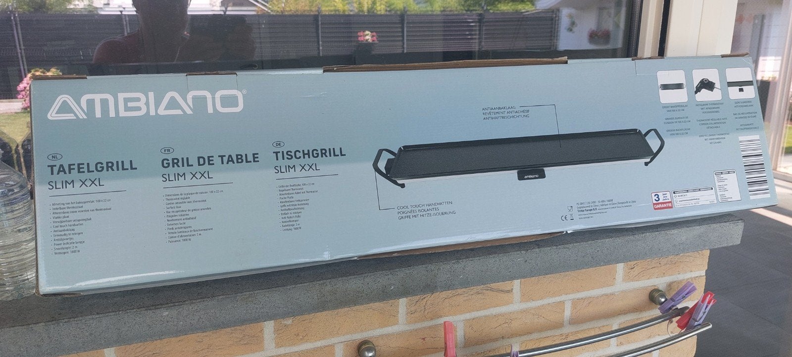 Tafelgril slim xxl 10022cm., Elektronische apparatuur, Grillplaten, Ophalen