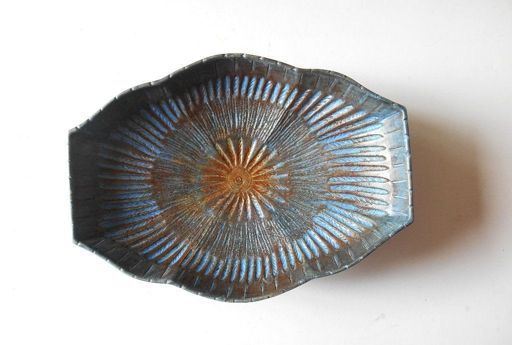 Grote vintage keramieken schaal (42 cm), Ophalen of Verzenden