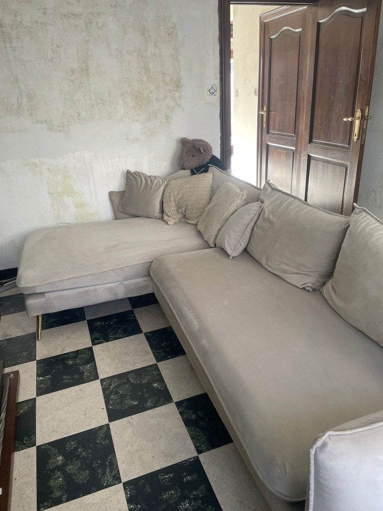 Zetel, Huis en Inrichting, Ophalen, Overige materialen, 250 tot 300 cm, Gebruikt