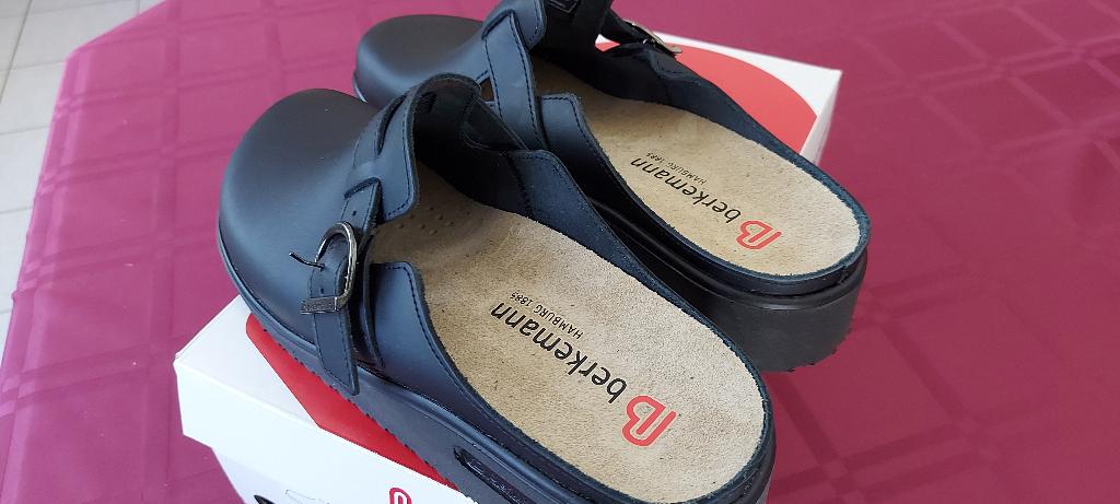 Lederen slippers M.42 Berkemann, Zwart, Nieuw, Ophalen, Slippers