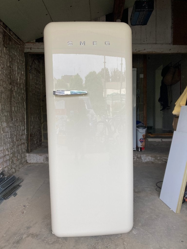 frigo Smeg crème, Electroménager, Avec compartiment congélateur, Comme neuf, 200 litres ou plus, 60 cm ou plus