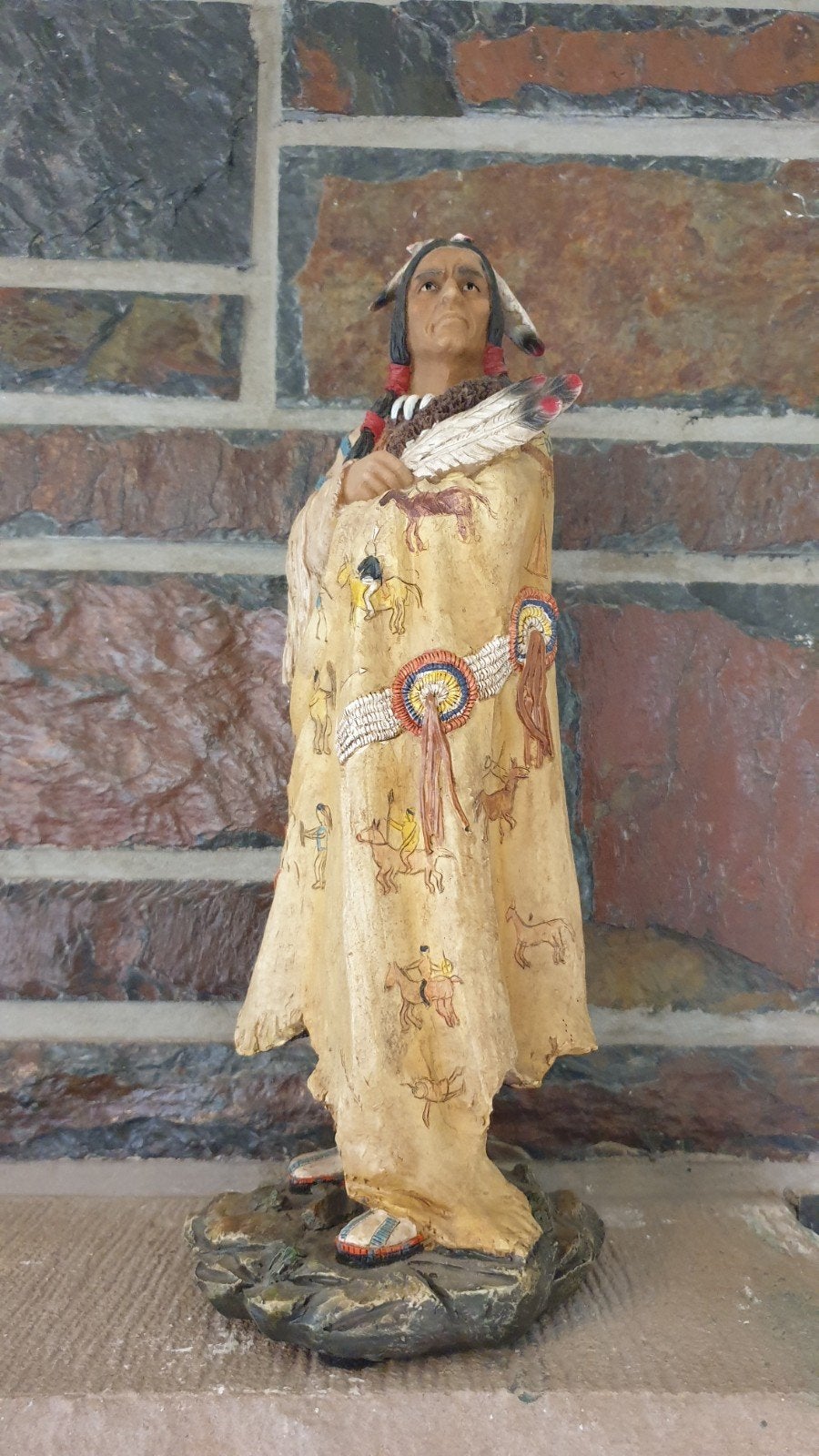 Indiaan medicijnman uit resin/hars. 30cm, Ophalen of Verzenden